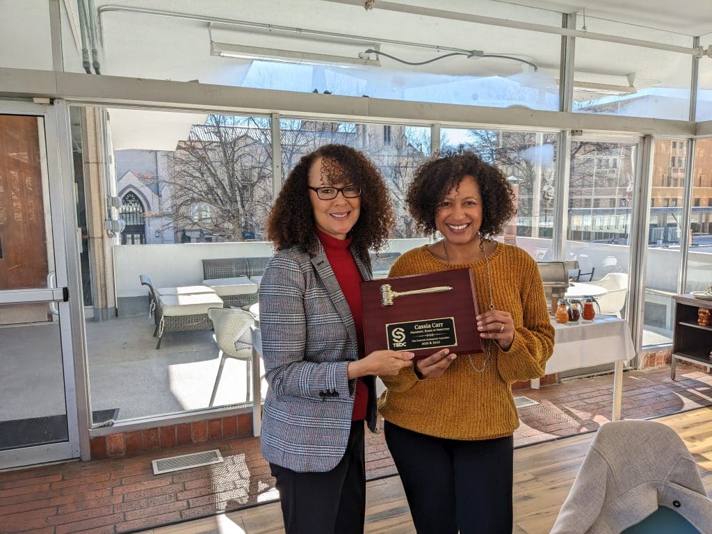 cassiacarr TEDC CEO Rose Washington-Jones presents Cassia Carr with Board of Directors Plaque