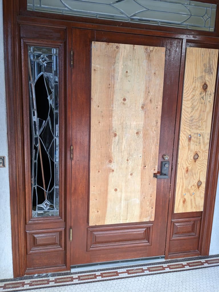 Vandalized TEDC Door
