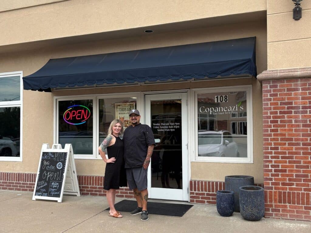 Tony and Emily Galvez standing outside of Copaneazi’s